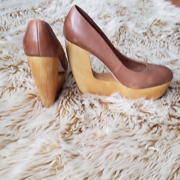 ALDO / Leather Wooden Platforms 7,5 - Picture 6 of 7